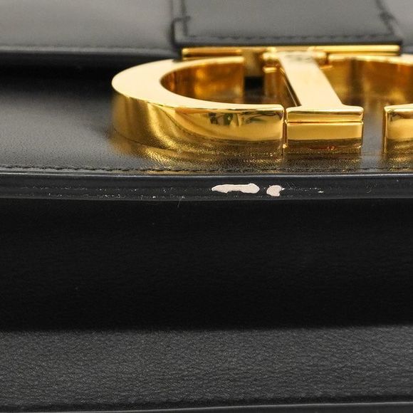 Christian Dior Shoulder Bag Montaigne Leather Black Gold Hardware Women's - Picture 6 of 10